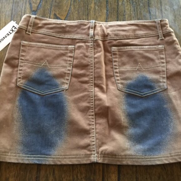 Velvet and denim mini-skirt - Picture 2 of 2